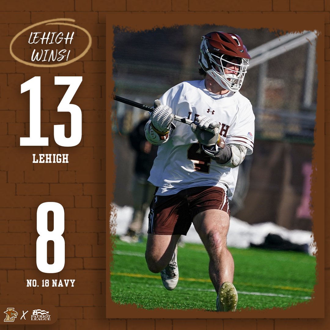 LehighMLax's tweet photo. 1-0 in Patriot League play 

#GoLehigh https://t.co/Erjywu1uAz