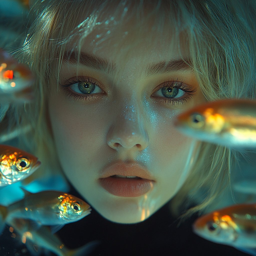 AvatarTavox's tweet photo. girl on a fish tank with #midjourney #midjourneyart https://t.co/nUepRbH4KZ