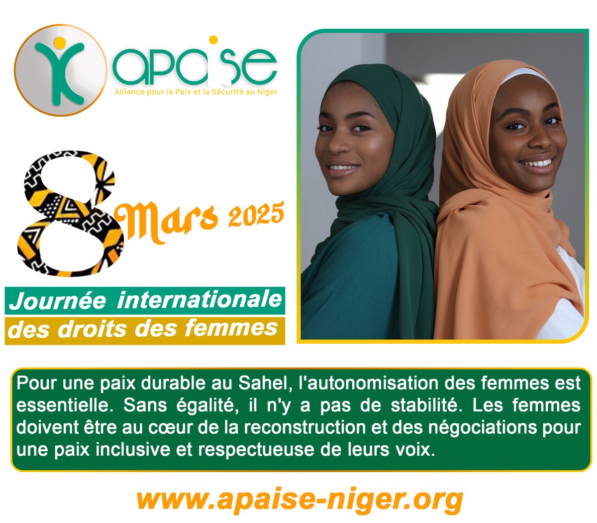 Pour 1 monde où les droits st inviolables, où l’égalité n’est pas une option mais une évidence, où chaque femme peut s’épanouir sans entrave
 Un avenir d'égalité, de liberté et de pouvoir
#JournéeInternationaleDesFemmes #Egalité #Autonomisation #PourToutesLesFemmes