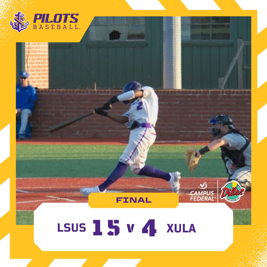 LSUSathletics's tweet photo. PILOTS BSB WINS!!!
LSUS completes the sweep against Xavier (La.) and defeats the Gold Rush, 15-4!!
#GeauxPilots #AnchorUp #Number22 https://t.co/xKbb5rQL9R