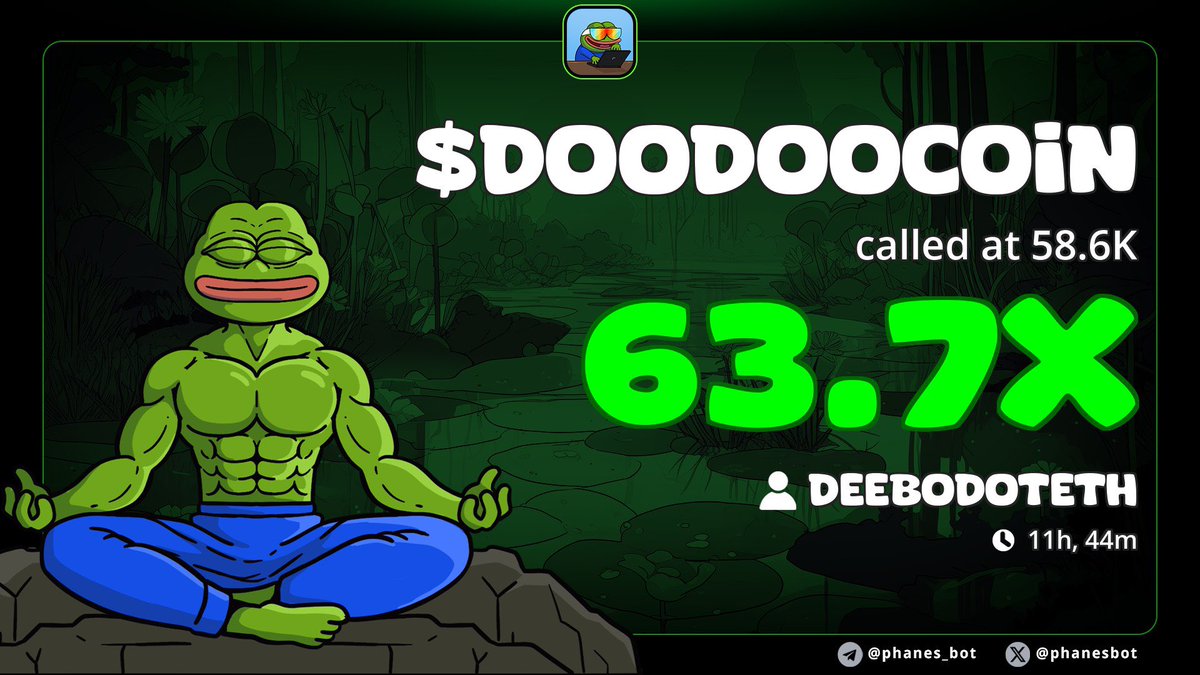 Amidst all the Grok hype there were a few betas which ran alongside it…

$DooDooCoin being one of them 💩 

Our OG @Deebodoteth sent it in chat telling our trenchors to take a gambol

Fast forward and it done a 63.7x

58k > 3.89M 😮‍💨

💸 We are Sendor Society 💸