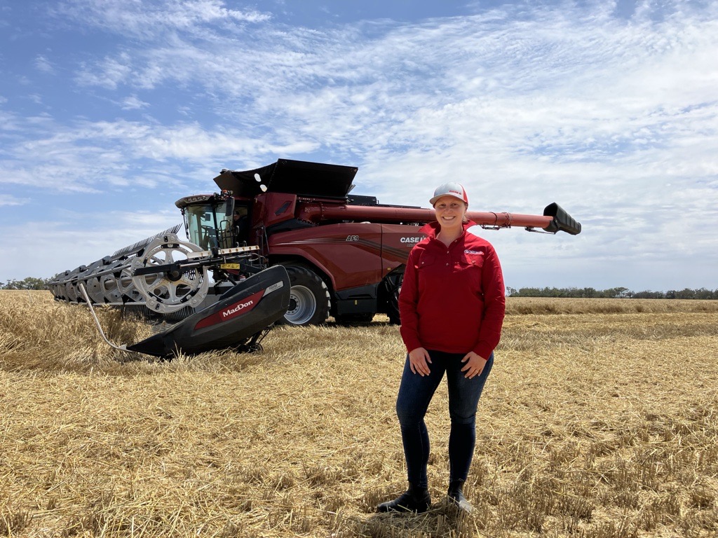 CaseIHAus's tweet photo. "International Women’s Day is a time to reflect on fostering inclusivity in agriculture. Whether driving an #AF10 combine, servicing a #Magnum, or selling a #Farmall—there’s room for everyone." – Melody Labinsky, Precision Technology Specialist, CNH ANZ. #CaseIHAus #IWD2025 https://t.co/dY2jVGmTSr