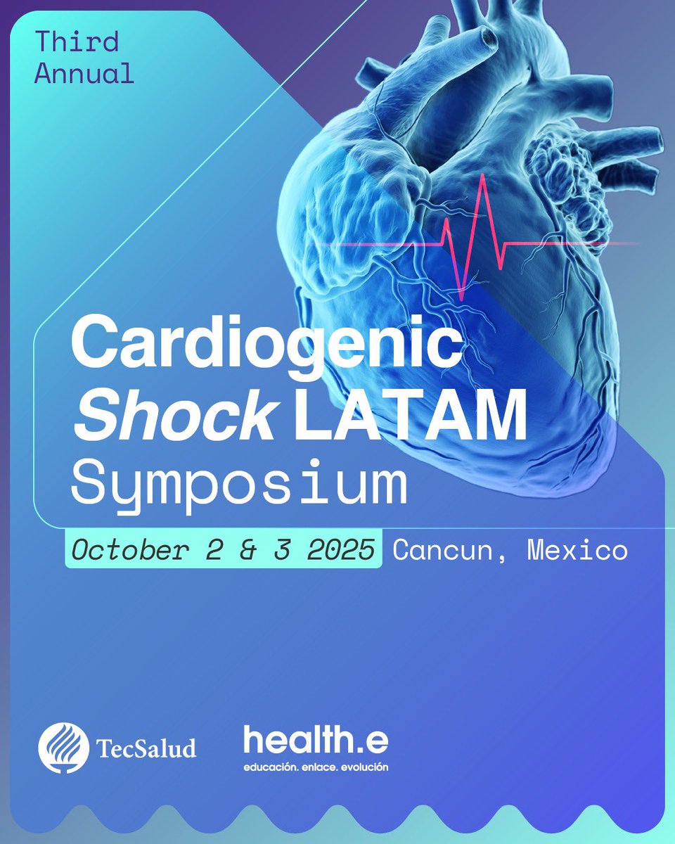 Vicente Jimenez-Franco MD 🇲🇽🫀 (@vicentejmzmd) on Twitter photo Save the date! 🗓️ Join us for the Cardiogenic Shock LATAM Symposium 🫀⚡️in beautiful Cancun! An unmissable event for experts and innovators in the field. Stay tuned for more details! #CShockLATAM <a href="/TecSaludMX/">TecSalud - Sistema de Salud del Tec de Monterrey</a> <a href="/GTorreAmione/">Guillermo Torre</a> Save the date! 🗓️ Join us for the Cardiogenic Shock LATAM Symposium 🫀⚡️in beautiful Cancun! An unmissable event for experts and innovators in the field. Stay tuned for more details! #CShockLATAM <a href="/TecSaludMX/">TecSalud - Sistema de Salud del Tec de Monterrey</a> <a href="/GTorreAmione/">Guillermo Torre</a>