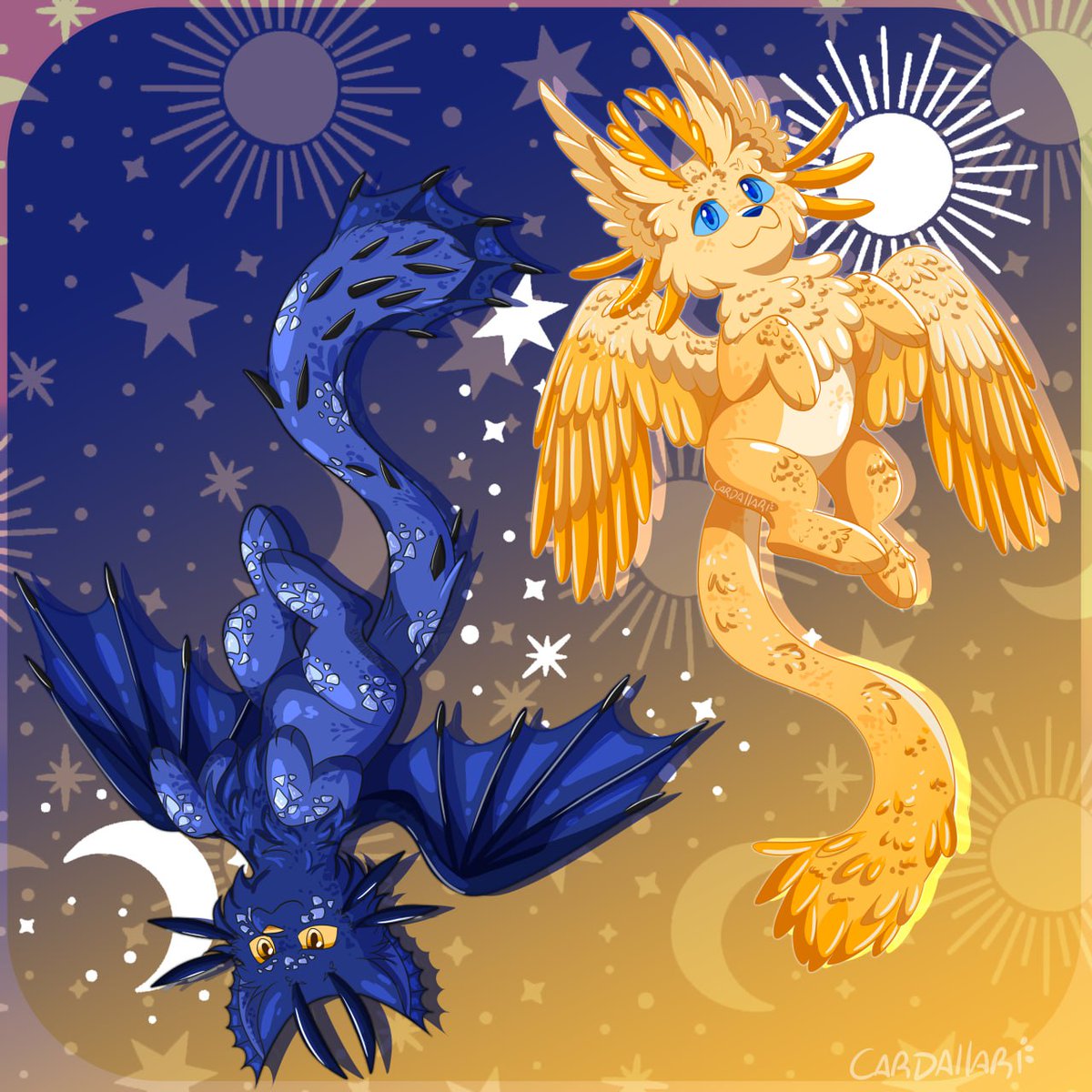 AriMianCardall's tweet photo. Sun and Moon ☀️🌙 

#furry #furryart #cat #sun #moon https://t.co/RsLgkfjq8a