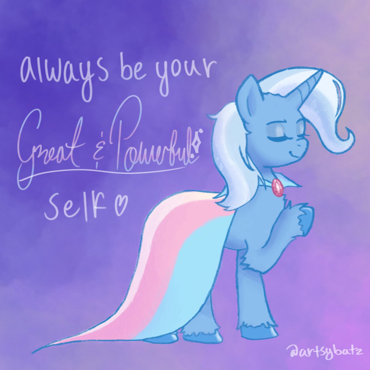 echosynthesis_'s tweet photo. The Great and Powerful Trixie says trans rights! 🩵🏳️‍⚧️

.

#mlp #digitalart #digitalartist #mlpfanart #procreate #art #mylittlepony #trixielulumoon #thegreatandpowerfultrixie #transhc #transcharacters #brony #mlpfandom #transgirl #transpride #transrights #lgbt #queerartist #mlptwt https://t.co/fvIPUUeqcg