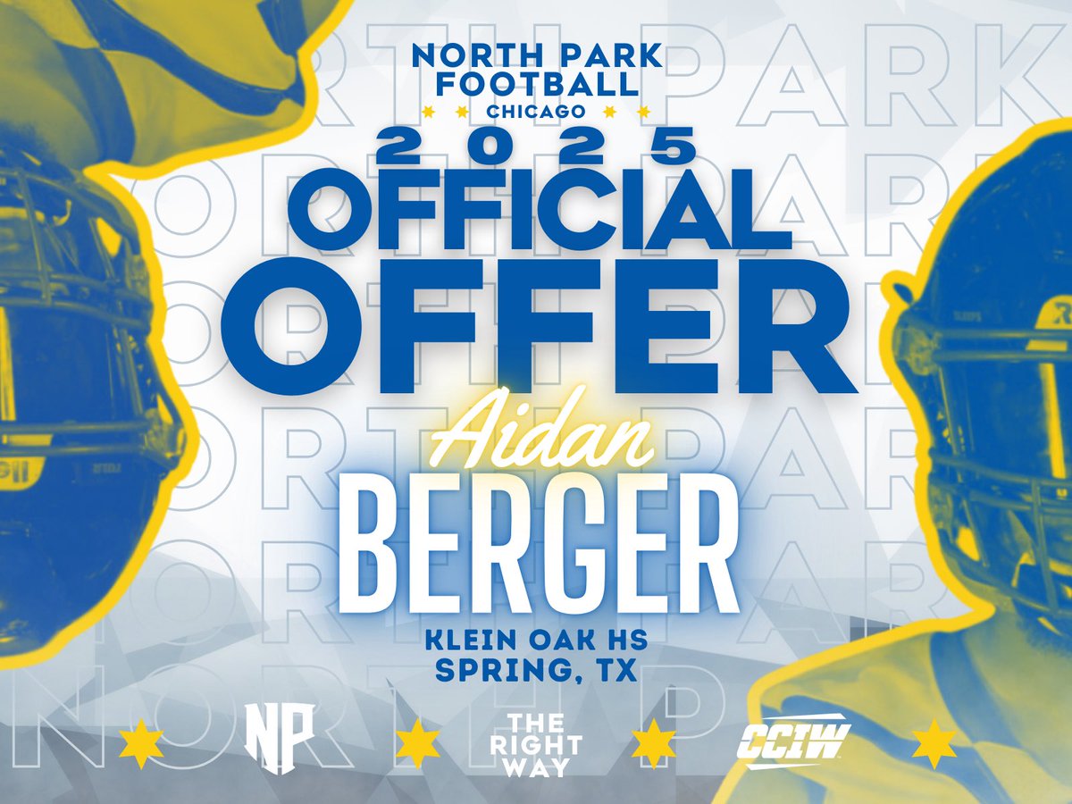 Aidan Berger (@bergeraidan_) on Twitter photo After a great talk with <a href="/Coach_Gaul/">Thomas Gaul, MOL, CSCS</a> I am extremely blessed to receive an offer from North Park University! <a href="/Coach_BCarp/">T. Brandon Carpenter</a> <a href="/CoachJWomack/">Coach Jonathan Womack</a> <a href="/recruitingko/">Klein Oak High School Football Recruiting</a> After a great talk with <a href="/Coach_Gaul/">Thomas Gaul, MOL, CSCS</a> I am extremely blessed to receive an offer from North Park University! <a href="/Coach_BCarp/">T. Brandon Carpenter</a> <a href="/CoachJWomack/">Coach Jonathan Womack</a> <a href="/recruitingko/">Klein Oak High School Football Recruiting</a>