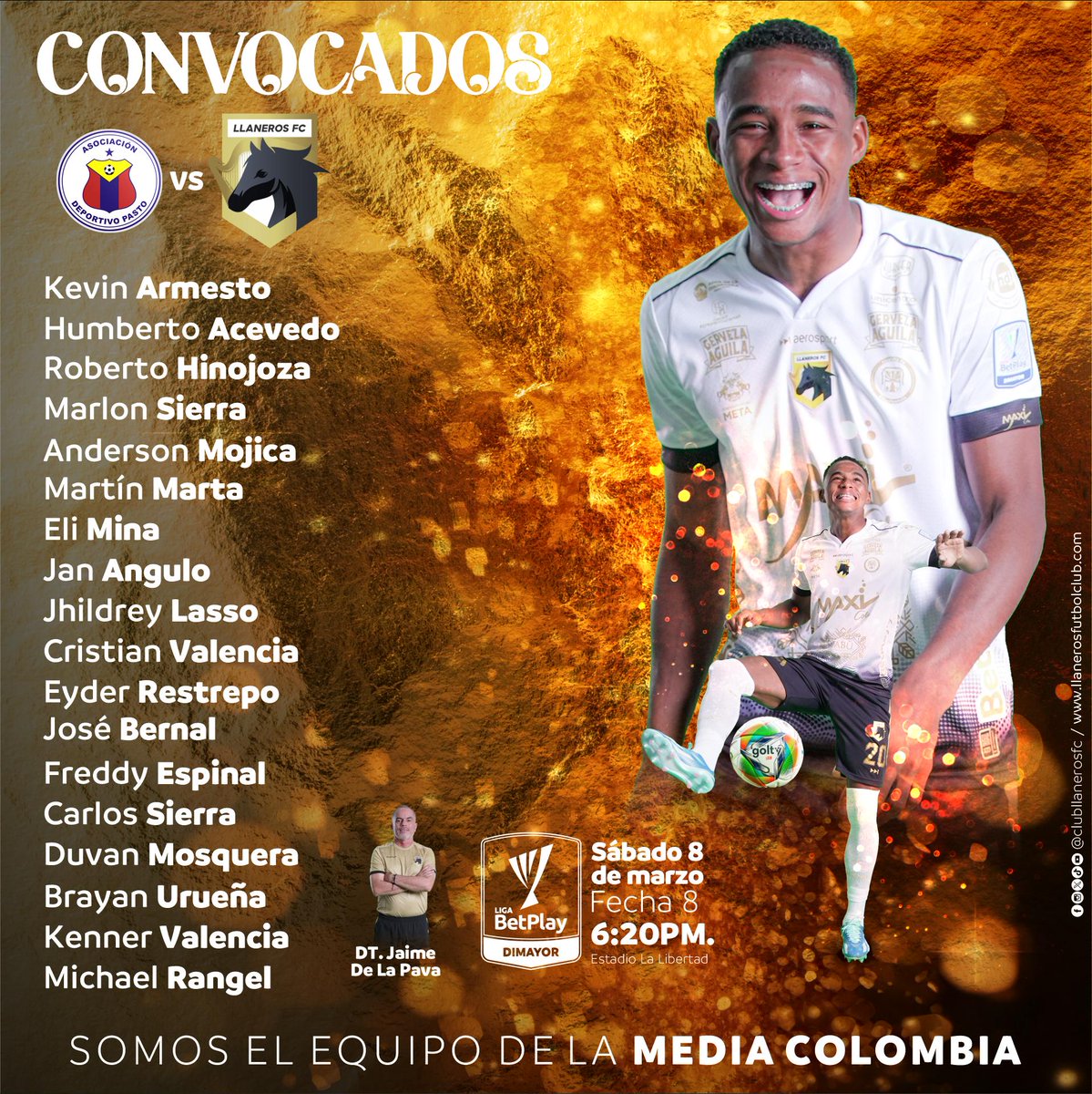 benditofajardo's tweet photo. ✍️🗒️ Estos son los convocados por el profe Jaime de La Pava para enfrentar el día de mañana al @DeporPasto en el estadio departamental de libertad. https://t.co/Sn7seIPonm