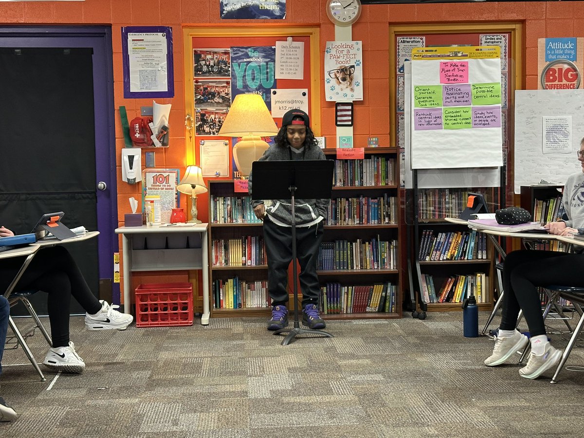 6th graders presenting their book talks. <a href="/bpbroncos/">Boulan Park</a>