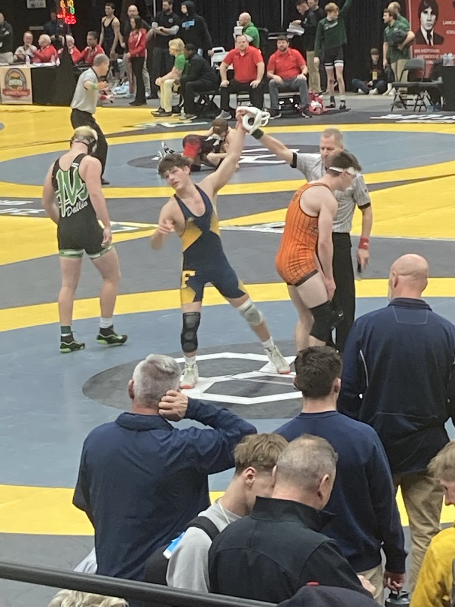 OHSAA State Wrestling Tournament. Dylan lost his first match but won his second match. He will wrestle again tomorrow
