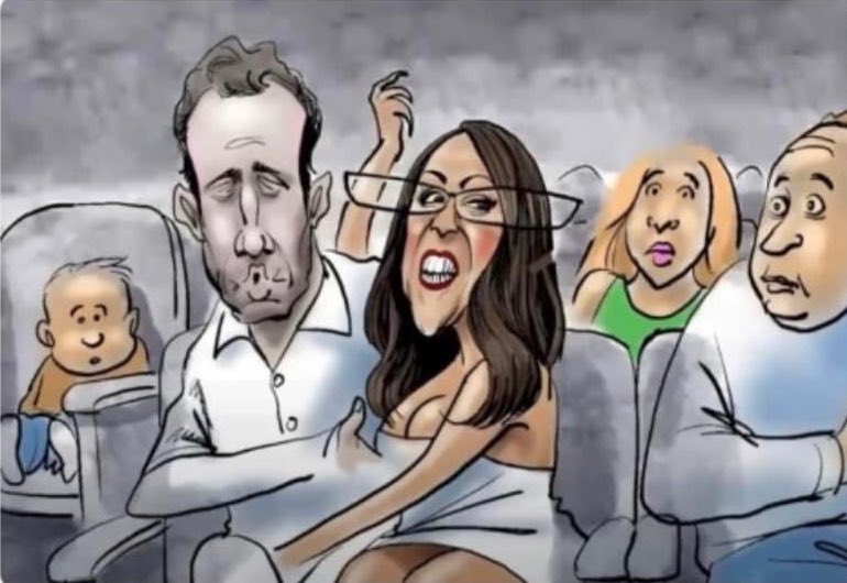 BSBuster7's tweet photo. @patriottakes That wasn't half as "absolutely abhorrent" as you jerking off your boyfriend as he fondled your boobies in a crowded theater filled with women &amp; children #LaurenBoebert!

We remember you &amp; that other deranged **** #MarjorieTaylorGreene booing Biden at another State of the Union! https://t.co/88btgggjHT