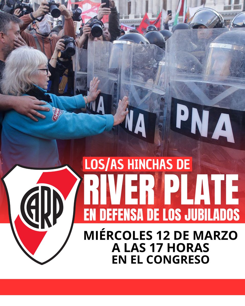 &eth;&Yuml;&brvbar;&Dagger; Daniel &eth;&Yuml;&brvbar;&Dagger; on X: "La hinchada de River Plate siempre estuvo comprometida  con la realidad y la militancia social. Con el Movimiento Peronista  Riveroplatense, Unidos por River y la Patria, Los