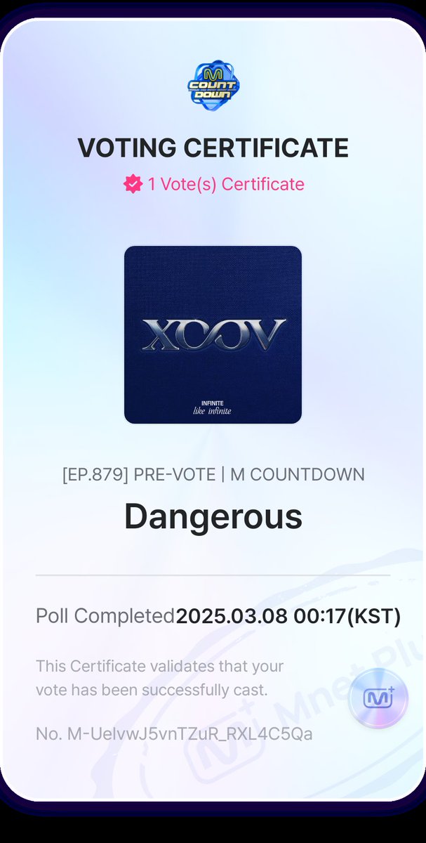 Claw_lin's tweet photo. #INFINITE #인피니트 #LIKEINFINITE #Dangerous #MCDVOTE #엠카투표완 https://t.co/fsuWDU8WTY