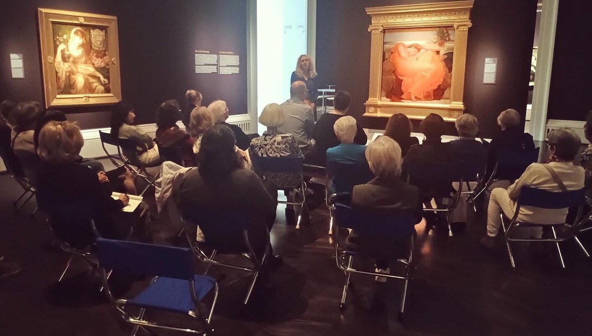 Thanks so much to the <a href="/MeadowsMuseum/">Meadows Museum</a> for inviting me to speak today about Frederic Leighton’s Flaming June! 🧡