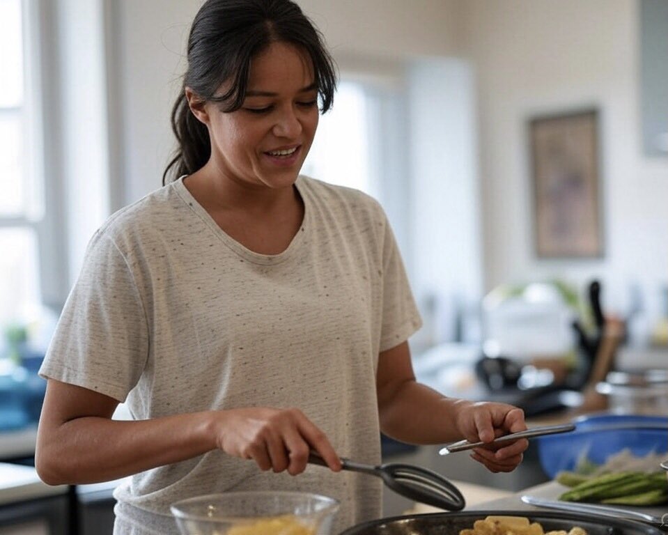 Michell29629689's tweet photo. Cooking up a storm! [Michelle Rodriguez ] whips up something delicious in the kitchen. #ChefMode #CelebrityCuisine" https://t.co/yNu2es52Jd
