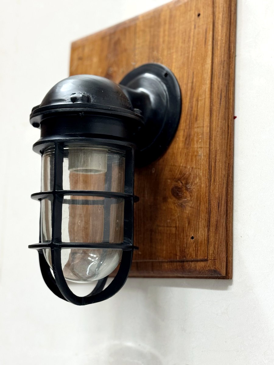 vintagehunters8's tweet photo. Excited to share the latest addition to my #etsy shop: Nautical Marine Aluminum Wall Sconce – Black Coated Oceanic Bulkhead Light Fixture, Industrial Ship Cabin Lamp https://t.co/MLD6KL4F0K #silver #christmas #black #bedroom #artdeco #glass #yes #clear #angled https://t.co/B3k3Advb8y