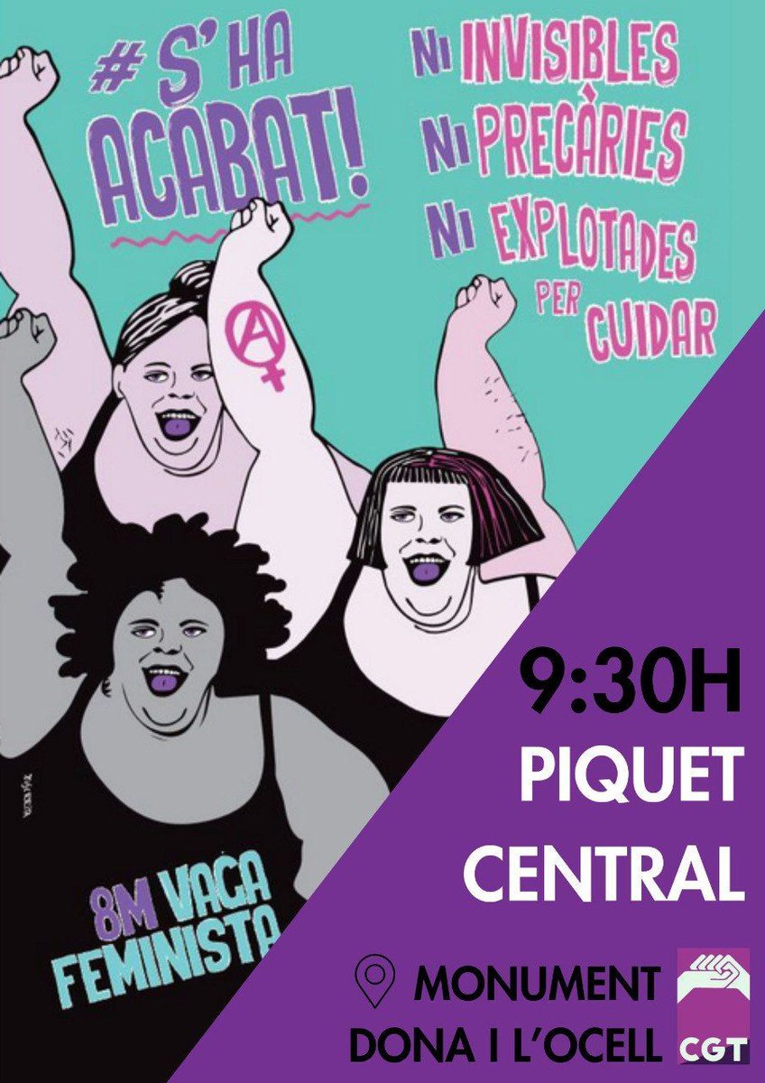 🟣#8M2025 #Vaga
Piquet central. 9:30b Monument dona i l' ocell