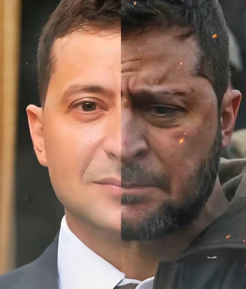 DimitrisSoudas's tweet photo. ✔️ Il ne porte pas de costume.
✔️ C’est un individu corrompu qui ne se soucie que de l’argent.
✔️ C’est un menteur.
✔️ Il ne se soucie pas de l’Ukraine et de son peuple.

Une photo avant la guerre et une après. 

Tout est dit sur son visage – aucune autre réponse n’est nécessaire.