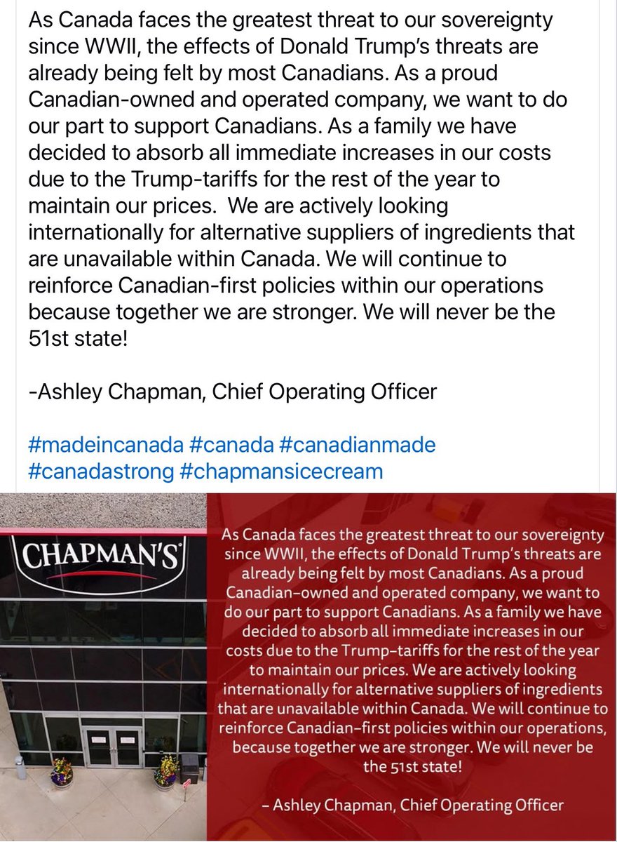 Vicki Campbell🇨🇦 (@merry123459) on Twitter photo Excellent. <a href="/Chapmans_Canada/">Chapman's Ice Cream</a> rises again as a great Canadian company! Don’t forget to buy Chapmans! Kudos! Excellent. <a href="/Chapmans_Canada/">Chapman's Ice Cream</a> rises again as a great Canadian company! Don’t forget to buy Chapmans! Kudos!