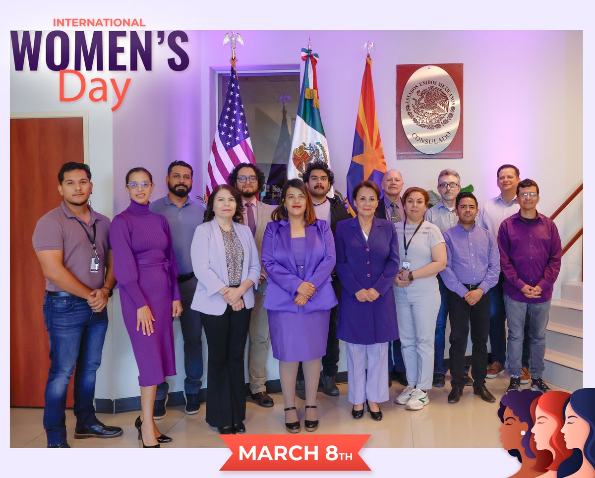 🌍✨En Consulmex Douglas, apoyamos y defendemos los derechos de las mujeres todos los días. 💜Hoy, en el #DíaInternacionalDeLaMujer, nos unimos para alzar la voz y generar conciencia sobre la importancia de la igualdad y el respeto. 🚺💪
#MujeresUnidas #IgualdadDeDerechos <a href="/SRE_mx/">Relaciones Exteriores</a>