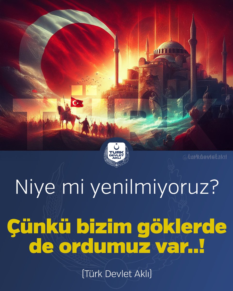 turk_devletakli's tweet photo. Niye mi yenilmiyoruz? Çünkü bizim göklerde de ordumuz var..!
(Türk Devlet Aklı) https://t.co/zK4z4YlK6i