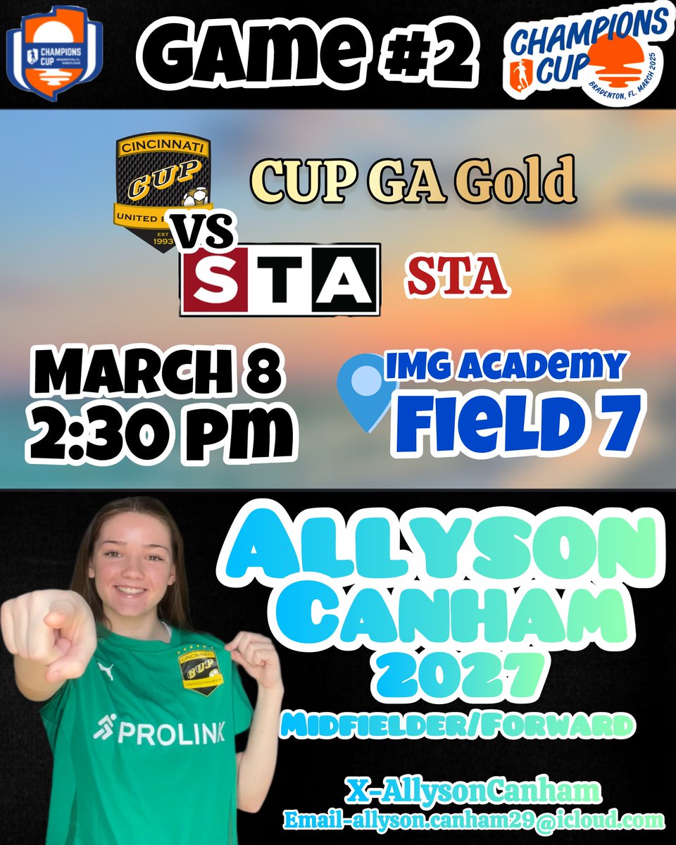 Not our best game today. Big thanks to all the coaches who came to watch us play. Our next game is tomorrow against STA at 2:30 on Field 7. We should be wearing green. Hope to see you there!