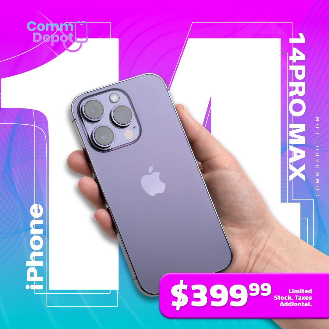 commdepotstl's tweet photo. 📷 Limited-Time Offer Alert! 📷The iPhone 14 Pro Max, is now within reach! 📷 For just $399.99, experience cutting-edge technology, stunning design, and unbeatable performance on the T-Mobile Network. 📷 📷 Act now to grab yours before it’s gone only at CommDepot! 📷 https://t.co/OfRp9XcB4C