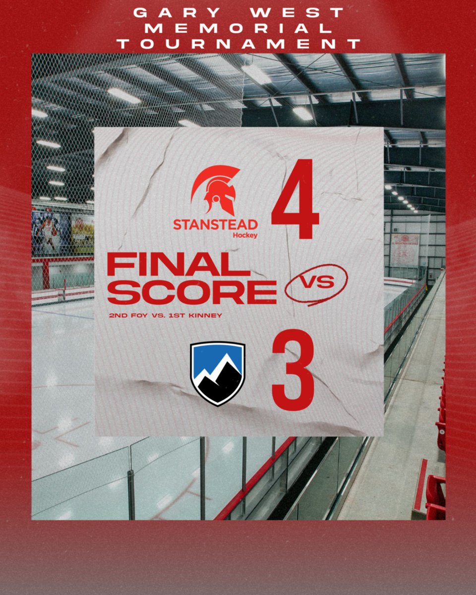 Game 13 at #GaryWestMemorialTournament is Final! <a href="/stanstead1872/">Stanstead College</a> takes it 4-3 over <a href="/EverestPrep/">Everest Academy Prep Hockey</a> to advance to the championship final at 1:15pm La Brier Family Arena.