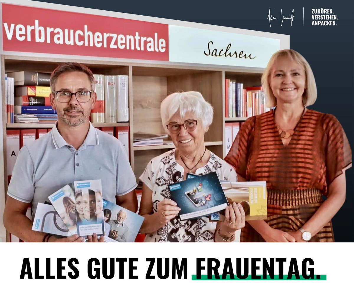 💐 Der Internationale Frauentag – ein Tag für Frauenrechte, Gleichberechtigung, um Danke zu sagen. Stellvertretend bei Heike Teubner und Annerose Baumann von der Verbraucherzentrale Sachsen &amp; dem Weissen Ring in Auerbach für ihr Engagement. Infos hier: rb.gy/q61ot3