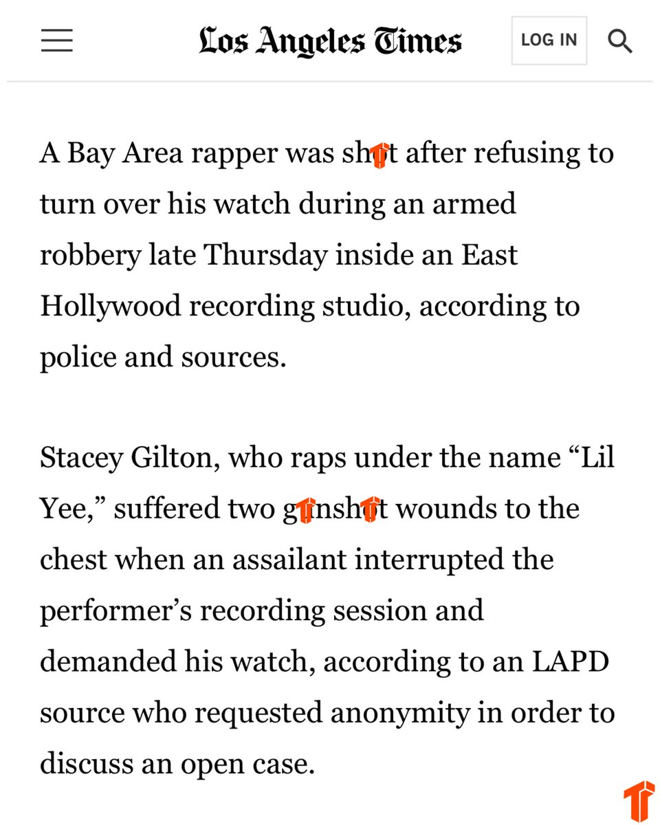 TheThizzler's tweet photo. 🙏 According to LAPD, San Francisco’s @yee was sh*t twice in the chest during an armed robbery at an LA studio late Thursday after refusing to give up his watch. He was taken to a hospital for surgery where he was in critical but stable condition. We send our prayers to #LilYee. https://t.co/fHA4ZXicGZ