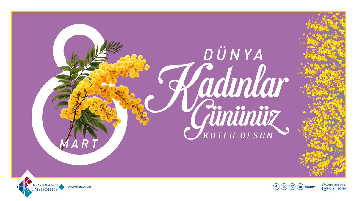 8 Mart Dünya Kadınlar Günü kutlu olsun 🌷💐 

#hkunv #DünyaKadınlarGünü