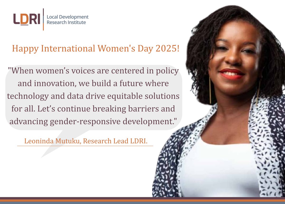 "When women’s voices are centered in policy and innovation, we build a future where technology and data drive equitable solutions for all. Let’s continue breaking barriers and advancing gender-responsive development."
 #IWD2025 #InvestInWomen