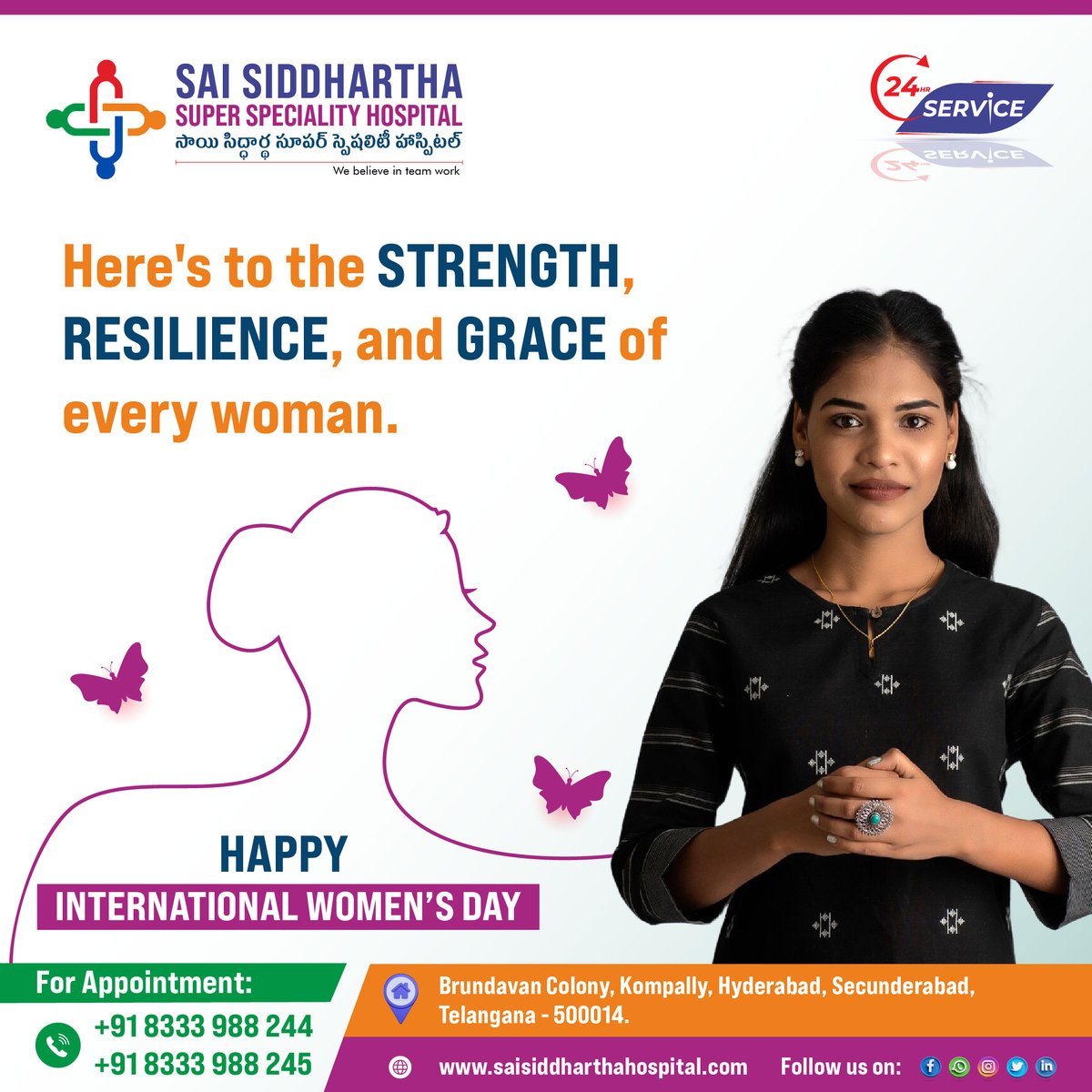 ssh_kompally's tweet photo. Empowering #WomensHealth – #InternationalWomensDay 💜

At Sai Siddhartha, we honor the strength, resilience, and well-being of women. This International Women’s Day, prioritize your health because a healthier you means a stronger tomorrow. https://t.co/pl1UhmN6zS