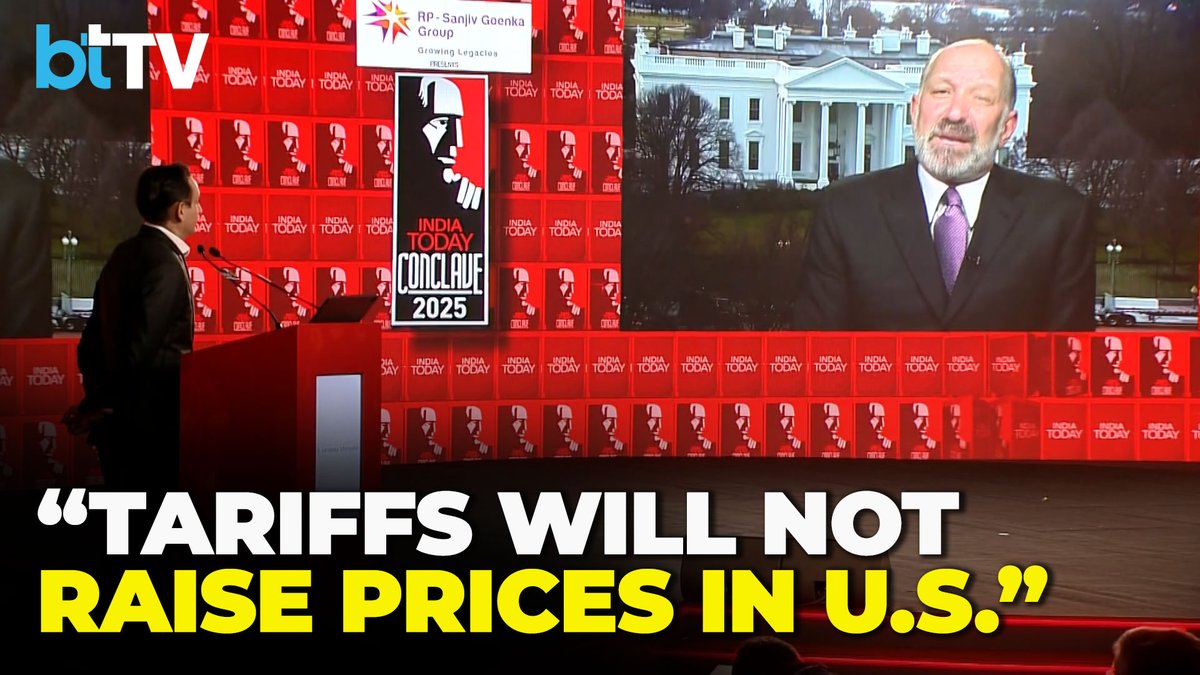 Business Today (@business_today) on Twitter photo World Exclusive: U.S. commerce secretary denies tariffs will lead to inflation in U.S.
Watch: youtube.com/watch?v=PsjW_H… | #BusinessToday #IndiaTodayConclave #Conclave25 #HowardLutnick #USTrade
<a href="/rahulkanwal/">Rahul Kanwal</a> | <a href="/howardlutnick/">Howard Lutnick</a> | <a href="/IndiaToday/">IndiaToday</a> World Exclusive: U.S. commerce secretary denies tariffs will lead to inflation in U.S.
Watch: youtube.com/watch?v=PsjW_H… | #BusinessToday #IndiaTodayConclave #Conclave25 #HowardLutnick #USTrade
<a href="/rahulkanwal/">Rahul Kanwal</a> | <a href="/howardlutnick/">Howard Lutnick</a> | <a href="/IndiaToday/">IndiaToday</a>