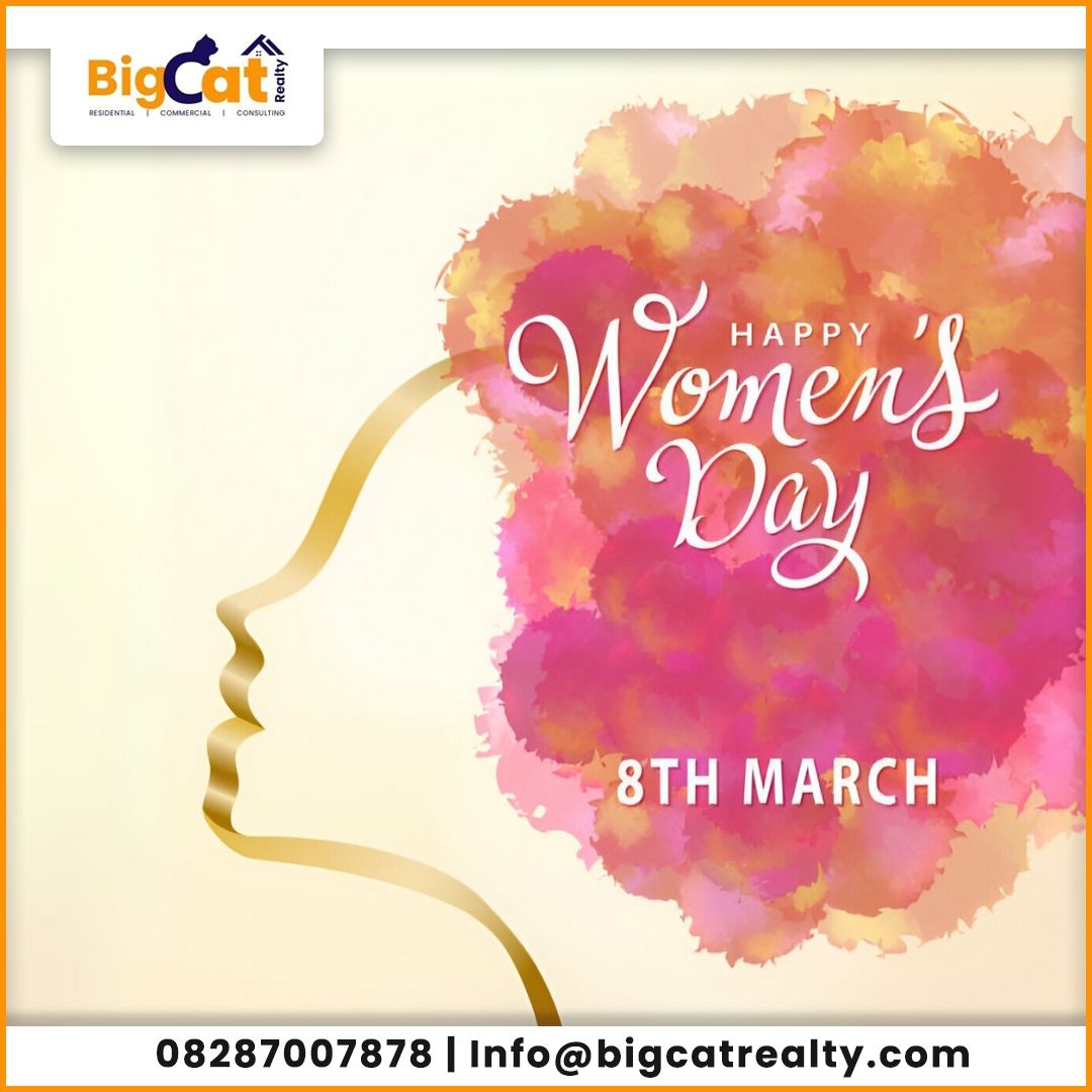 Happy Women’s Day! 🌸💜 At Bigcat Realty Pvt Ltd, we celebrate the power of women—the true architects of homes, dreams, and success. 🏡💪🏽 Here’s to empowering, supporting, and uplifting them every day! ✨ #HappyWomensDay #WomenInRealEstate #BigcatRealty