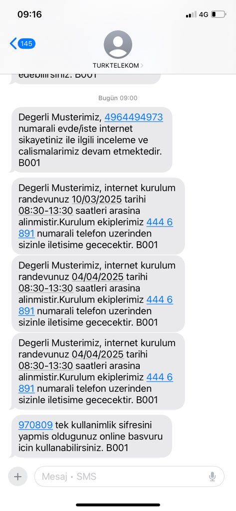 toledo_53's tweet photo. @TTDestek 05.03.2025 tarihinden beri her gün kurulum randevusu oluşturuyorum her gün evde bekliyoruz gelen arayan yok gelinmediği halde devamlı tarih daha ileri atılıyor. Lütfen sahadaki ekipleri kurulum için yönlendirin yoksa başka firmalara geçiş yapmak zorunda kalacağım. https://t.co/2RNz4dvM03