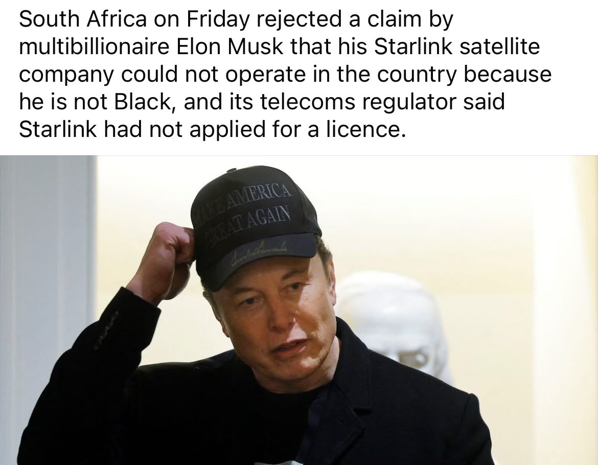 Elon has lost his mind &amp; I’m not even kidding 😂

If he hasn’t, then he has become one of those insecure men who attack others, convinced that people are out to hurt him

And if none of the above is true, the only remaining theory is that his racism has reached new heights after