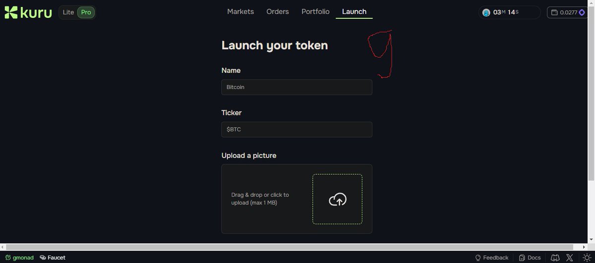 hoabut779's tweet photo. 5. Deposit/Withdraw - Mon - Click markets
6. Buy tokens
7. Stats [Buy/Sell]
8. My Position [Buy/Sell]
9. Click Launch then Launch your token                  
#Monad $Mon #monadtestnet https://t.co/WUP3CAtaVa