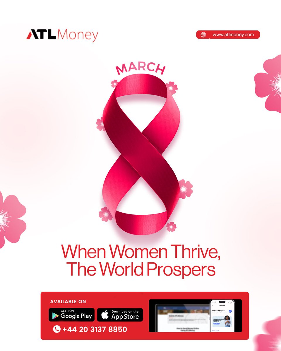 AtlmoneyT's tweet photo. This International Women’s Day, we at ATLMoney honor the strength, resilience, and achievements of women worldwide. 💜✨

Every transaction makes a difference ✨

#ATLMoney #IWD2025 #EmpowerWomen #SendMoreImpactMore #FinancialFreedom https://t.co/fMulBcKVj2
