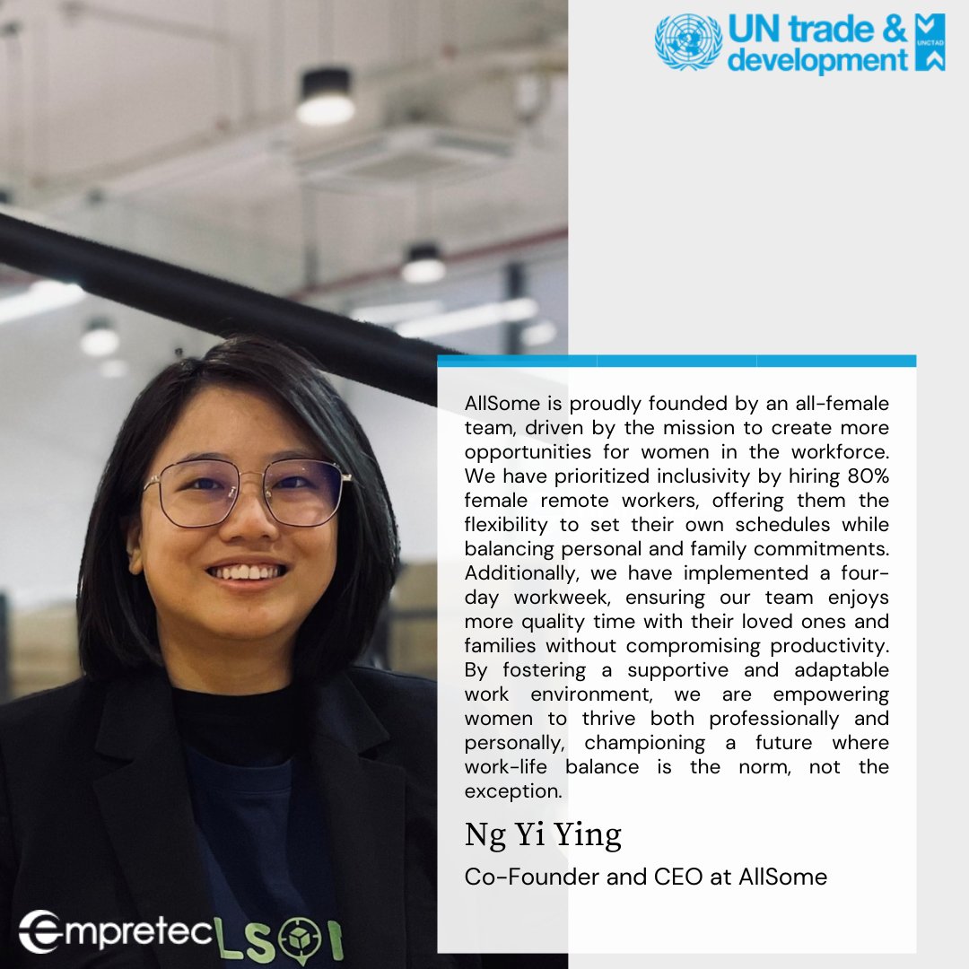 🌟Women entrepreneurs are breaking barriers, driving innovation &amp; shaping a more inclusive future!

This #IWD2025, we’re spotlighting inspiring women leaders all week.📸

First up: <a href="/yiying_ng/">Ng Yi Ying</a> , Co-Founder &amp; CEO of AllSome, revolutionizing cross-border e-commerce. 📍

Stay tuned!