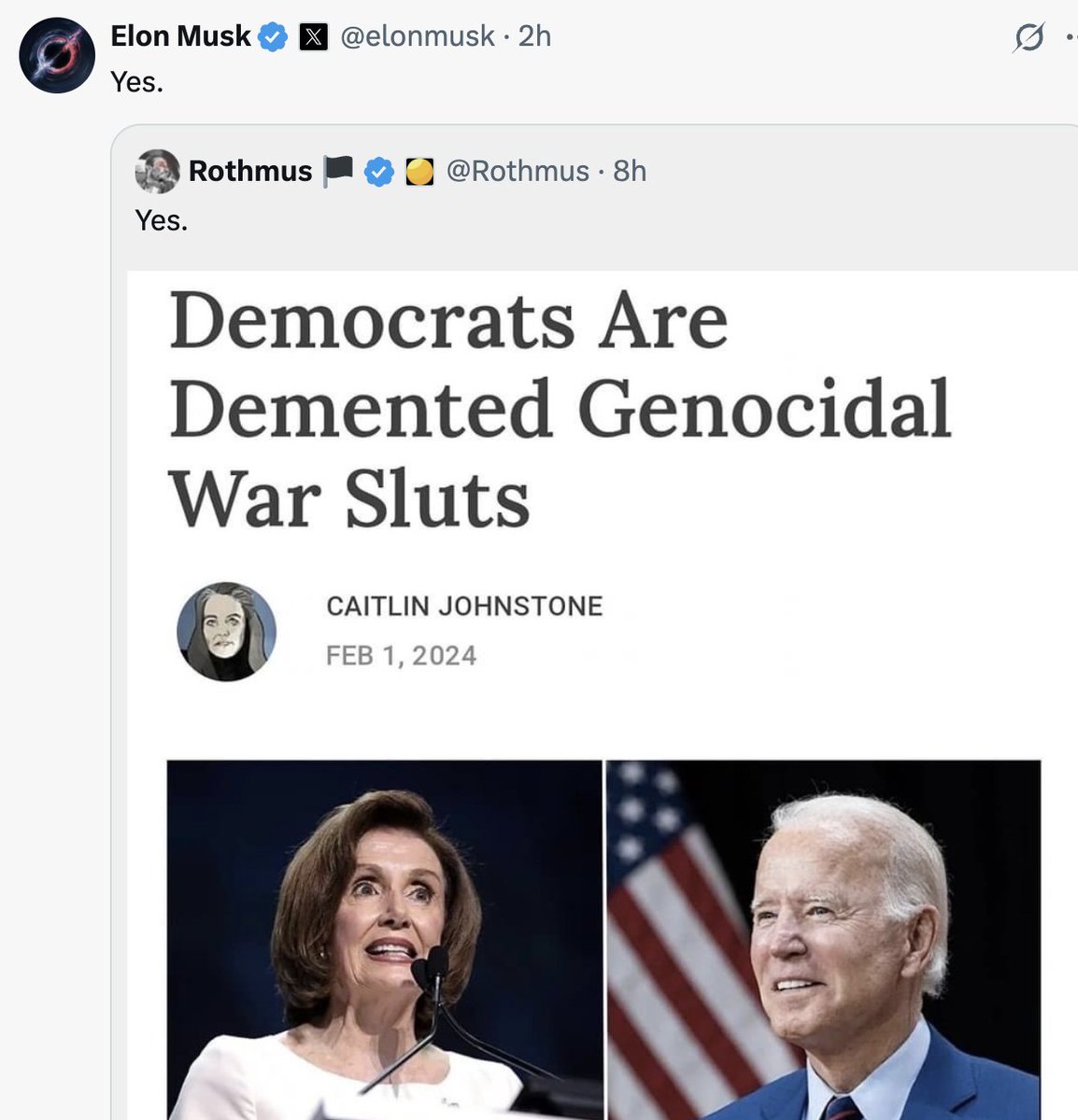 DrewPavlou's tweet photo. Caitlin Johnstone is an extremely mentally ill pro-Hamas communist from Australia and Elon is retweeting her.

I am not even exaggerating here, she is an open communist and open Hamas supporter. https://t.co/kJIPyF3BoG
