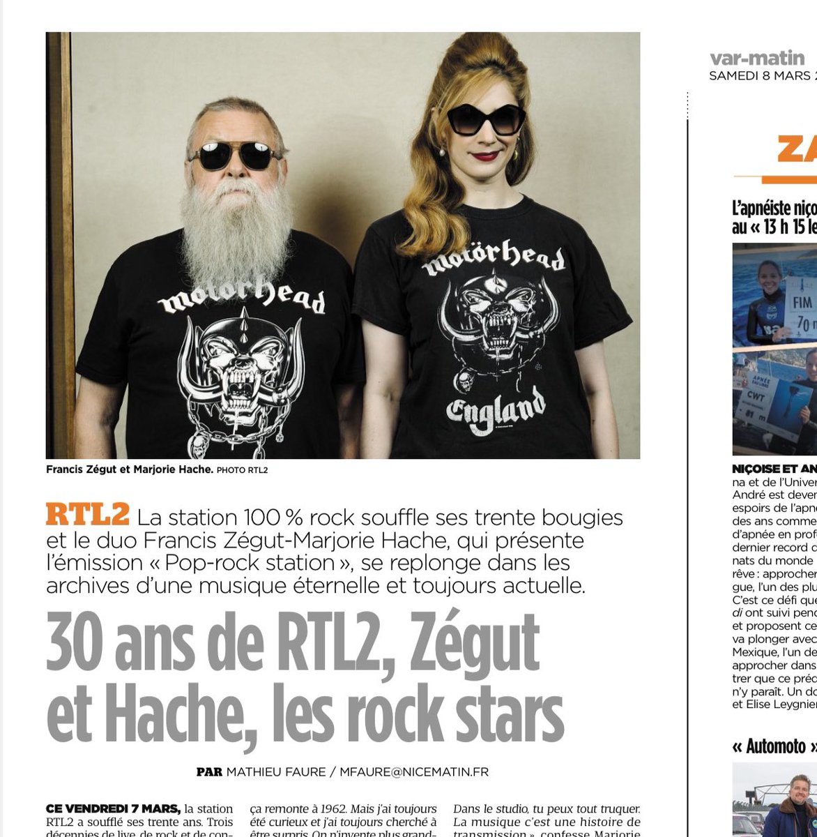 Guilhem RICAVY (@guilhemricavy) on Twitter photo RTL2 fête ses 30 ans et <a href="/Var_Matin/">Var-matin</a> et <a href="/Nice_Matin/">Nice-Matin</a> ouvrent leur antenne à Francis Zégut et Marjorie Hache sous la plume de Mathieu Faure ce samedi. Francis avait débuté comme standardiste chez RTL
<a href="/RTL2officiel/">RTL2 🎸</a> <a href="/RTL_presse/">RTL Pro : RTL - RTL2 - FUN RADIO</a> <a href="/lmarsick/">Laurent Marsick 📻</a> <a href="/eric_jeanjean/">Eric Jean-Jean</a> <a href="/JustineSalmon/">Justine Salmon</a> <a href="/LaLettrePro/">La Lettre Pro de la Radio 📻</a> RTL2 fête ses 30 ans et <a href="/Var_Matin/">Var-matin</a> et <a href="/Nice_Matin/">Nice-Matin</a> ouvrent leur antenne à Francis Zégut et Marjorie Hache sous la plume de Mathieu Faure ce samedi. Francis avait débuté comme standardiste chez RTL
<a href="/RTL2officiel/">RTL2 🎸</a> <a href="/RTL_presse/">RTL Pro : RTL - RTL2 - FUN RADIO</a> <a href="/lmarsick/">Laurent Marsick 📻</a> <a href="/eric_jeanjean/">Eric Jean-Jean</a> <a href="/JustineSalmon/">Justine Salmon</a> <a href="/LaLettrePro/">La Lettre Pro de la Radio 📻</a>
