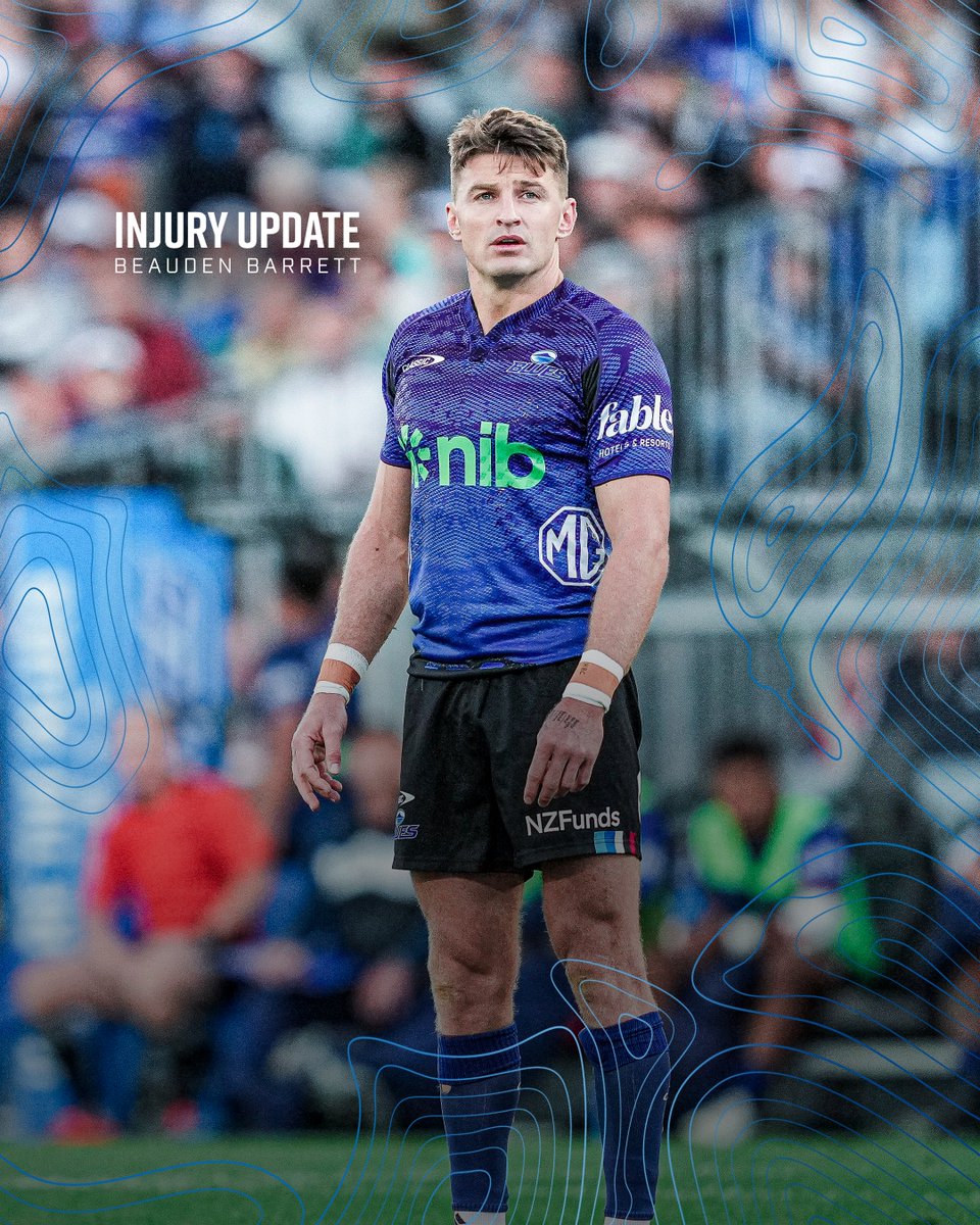 BluesRugbyTeam's tweet photo. The Blues medical team has confirmed that Beauden Barrett, who was forced out of the game at halftime, has suffered a hand fracture.
The injury requires ongoing assessment before determining details of treatment or time required for recovery.
Weโll update when we can
Back soon Baz ๐