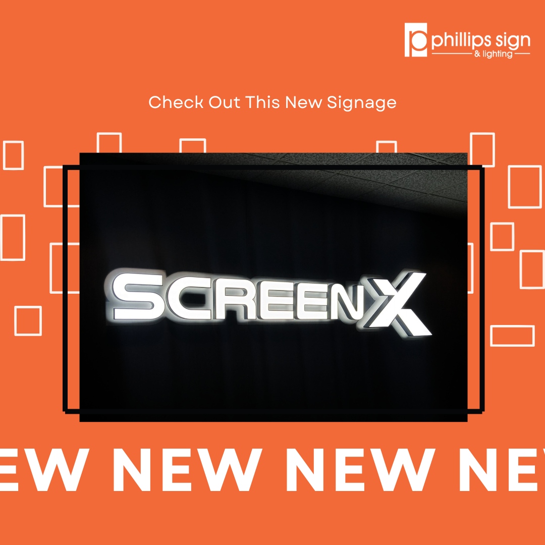 We built and installed three BRIGHT halo-illuminated interior ScreenX wall signs at MJR Theatres in Waterford, Sterling Heights, and Westland! 

#PhillipsSign #DetroitSigns #WallSign #MJR #ScreenX