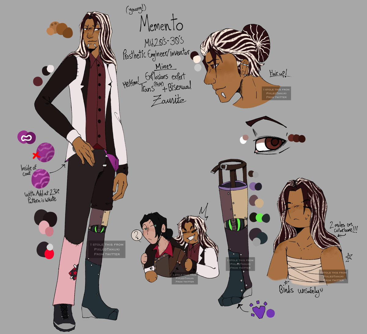 PixledTanuki's tweet image. Mementos ref has finally been made! I'll be posting his TH later &amp;lt;33

I hope this ref is understandable for you guys ฅ⁠^⁠•⁠ﻌ⁠•⁠^⁠ฅ ♥️

#arcane #arcaneoc #oc #originalcharacters #originalcharacter