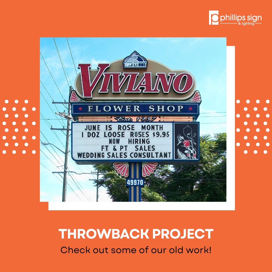 Throwback to 2006!  Viviano's pole sign in Chesterfield featured a variety of exposed neon colors and accent pieces.

For all life's celebrations since 1937, Viviano Flower Shop

#PhillipsSign #Throwback #PoleSign #Vivianos #Flowers