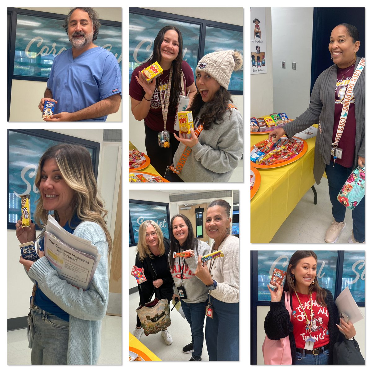 LaCristaParker's tweet photo. Today was National Cereal Day! 🥣🥛@sunset_coral We are Cereal-sly Lucky to Have Awesome Teachers &amp; Staff. #EarlyMorningTreat #StaffMorale #MarchMadness #CalendarOfFun @pbcsd @GarvinShaw @CoralSunsetAP @InstSupSteiger @RachelCapitano https://t.co/e7wTdJG5XH