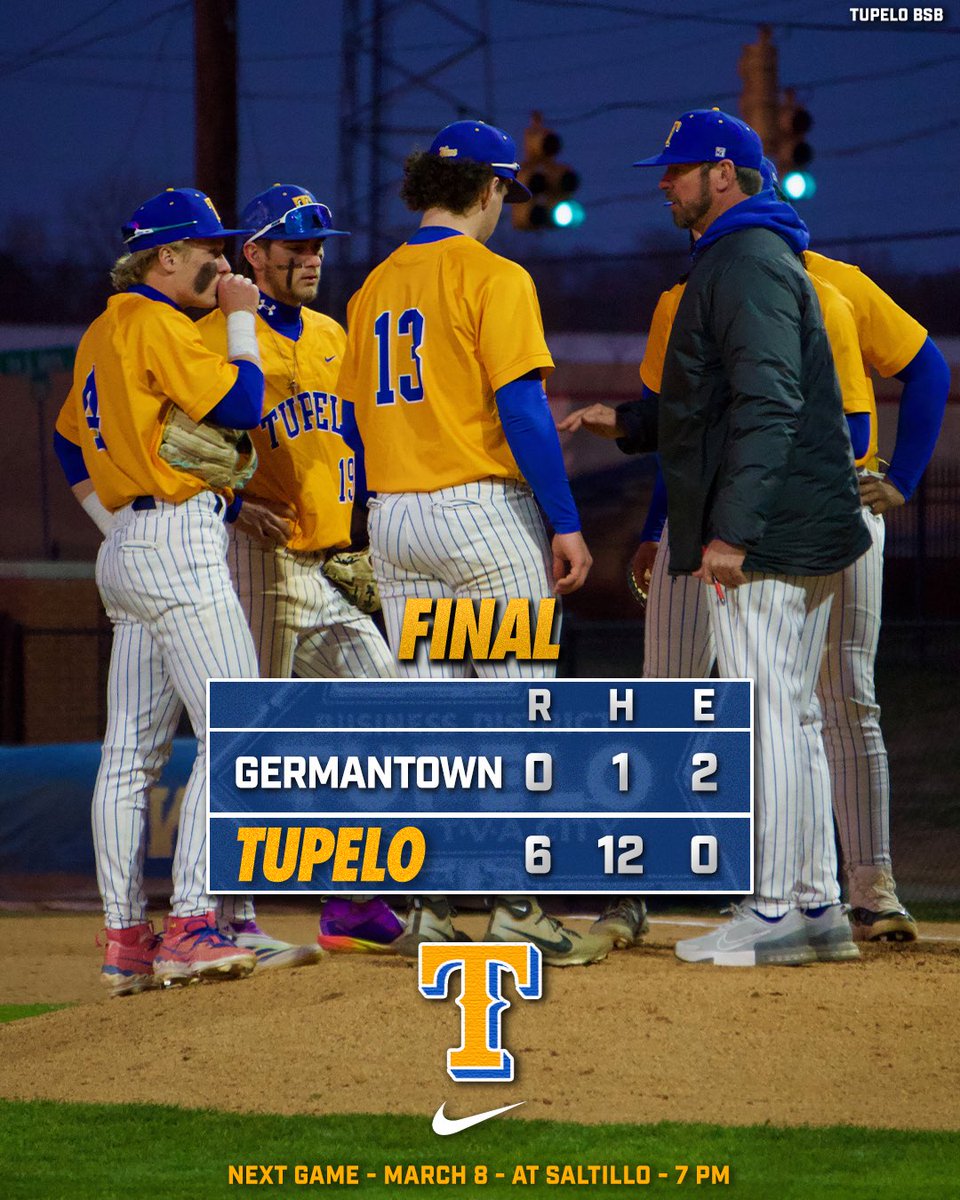 🌊 𝐓𝐡𝐚𝐭’𝐬 𝐚 𝐒𝐰𝐞𝐞𝐩! #𝐅𝐥𝐨𝐨𝐝𝐖𝐚𝐫𝐧𝐢𝐧𝐠

Brody Wilson strikes out 7 over 6.1 IP, offense racks up 12 hits including a 3-run HR from Dayne Wray, and the Golden Wave are 2-0 in division play!

We’ll see you tomorrow in Saltillo
