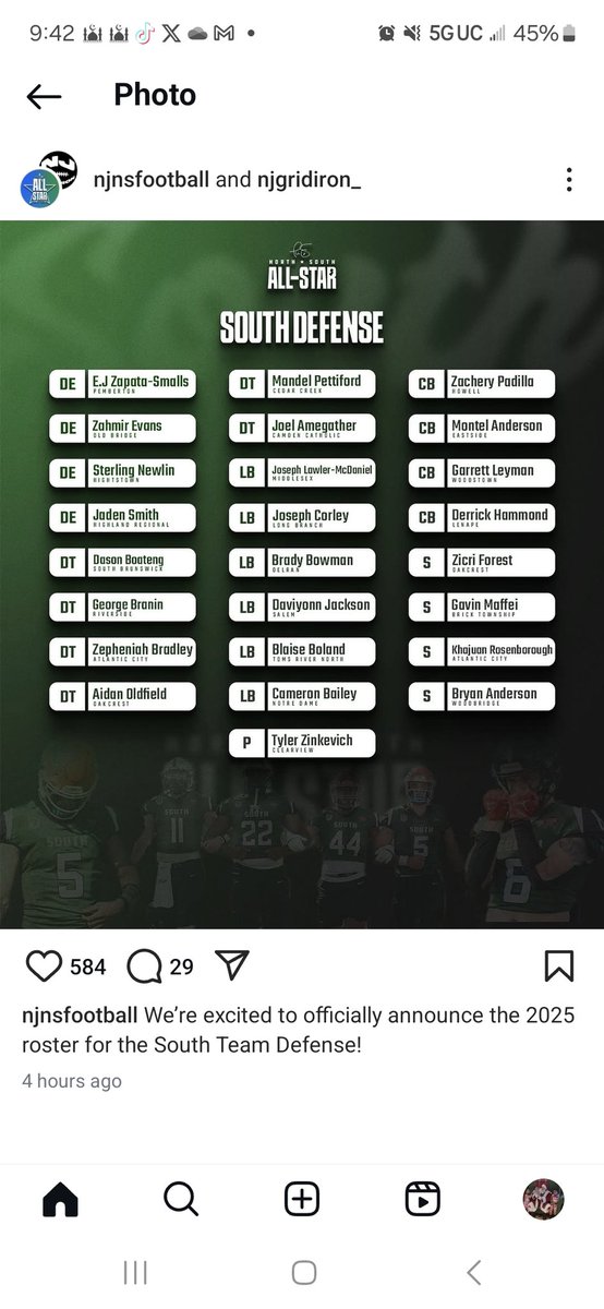 We are proud to announce that our DT Dason Boateng will be representing us at the Phil Simms North/South AllStar Game.  <a href="/WeAreSBVikings/">SBHS VIKINGS</a> <a href="/Meg_D_Berry12/">Meg</a> <a href="/njnsfootball/">New Jersey North South Football Classic</a> <a href="/bordenfb4ever/">Marcus A. Borden</a> <a href="/HSSportsNJ/">NJ.com HS Sports</a> <a href="/JSZ_Sports/">Jersey Sports Zone</a> <a href="/MikeKinneyHS/">Mike Kinney</a> <a href="/VikingsSouth/">South Brunswick HS Football</a> <a href="/MyCJ_Sports/">MyCJ Sports</a>