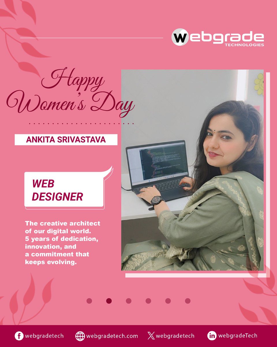 WebgradeTech's tweet image. Meet the powerhouse women of Webgrade – shaping ideas, crafting brands, designing experiences and building the future of tech!
Happy Women’s Day to these incredible women and to all the trailblazers out there!
#womenintech #techsavvywomen #womensdayspecial #celebratingwomen