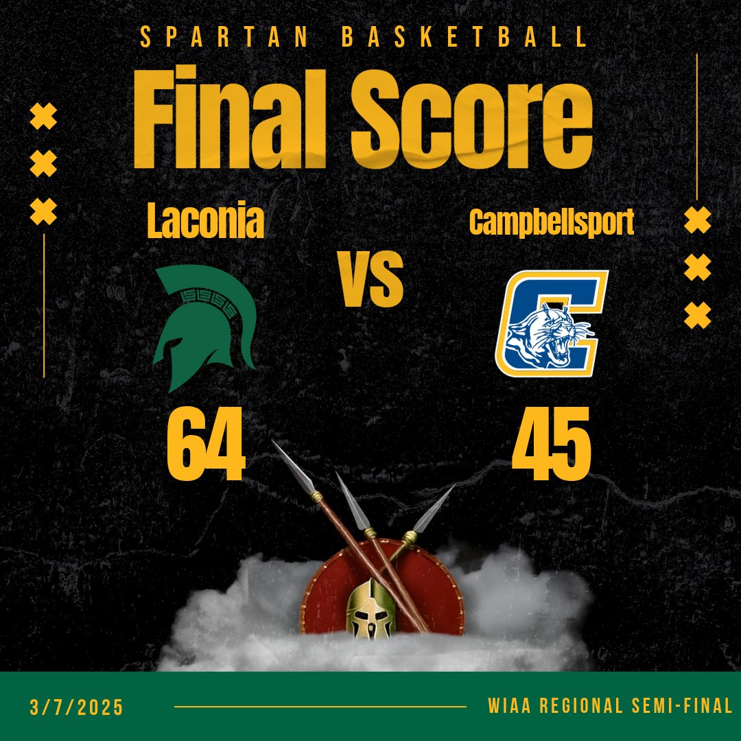 Spartans take down the Cougars! Onto tomorrow night at 7 PM for a Regional Final vs. Xavier! 

#OneFist #DYJ